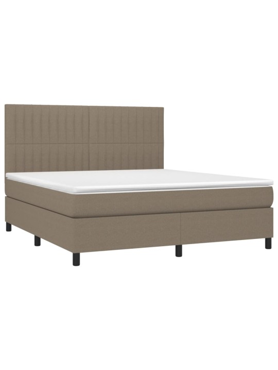 Box spring postel s matrací a led taupe 160x200 cm textil