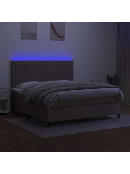 Box spring postel s matrací a led taupe 160x200 cm textil