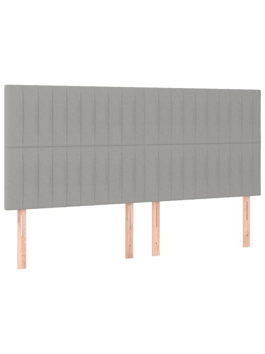 Box spring postel s matrací a LED světle šedá 180x200 cm textil