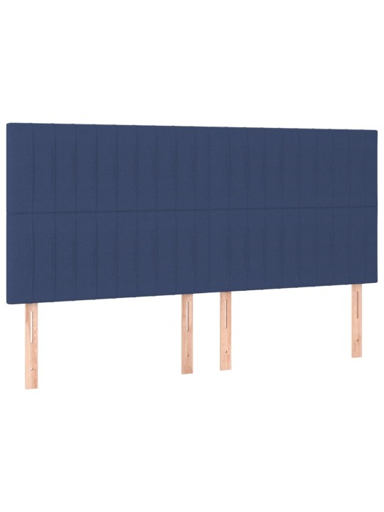 Box spring postel s matrací a LED modrá 180x200 cm textil
