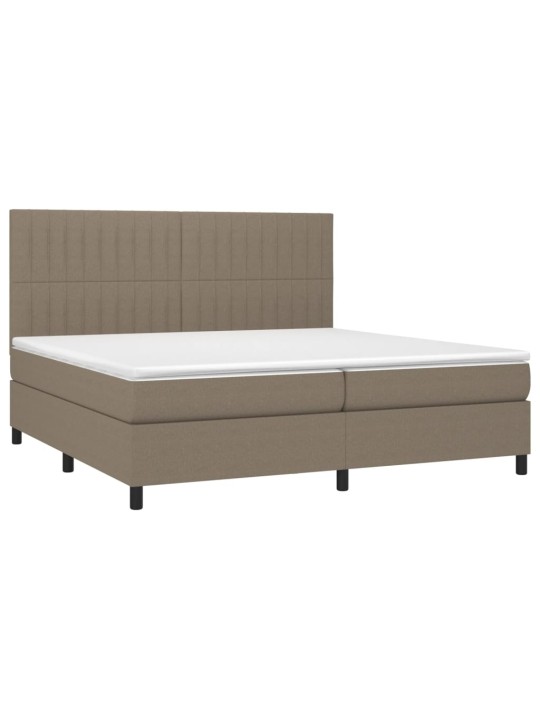Box spring postel s matrací a led taupe 200x200 cm textil