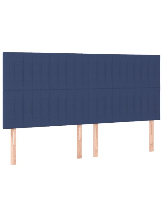 Box spring postel s matrací a led modrá 200x200 cm textil
