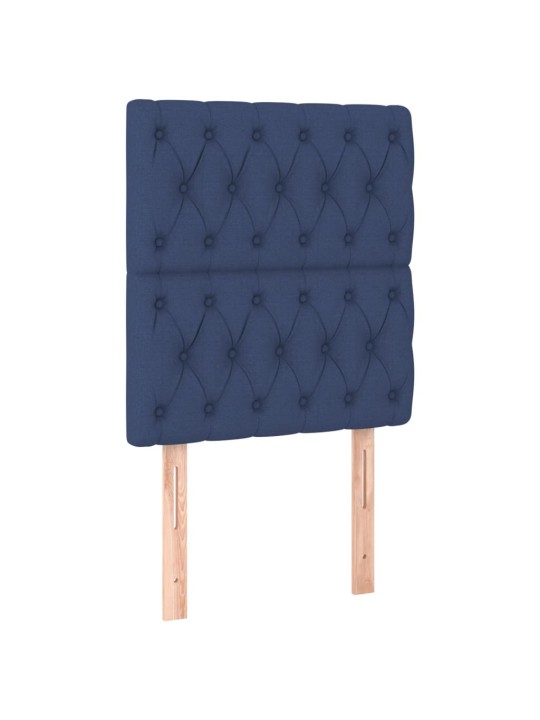Box spring postel s matrací a led modrá 80 x 200 cm textil