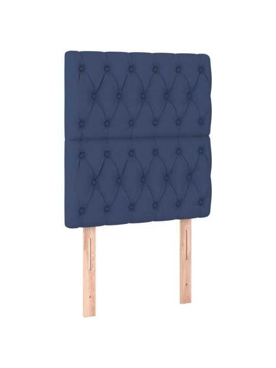 Box spring postel s matrací a led modrá 80 x 200 cm textil