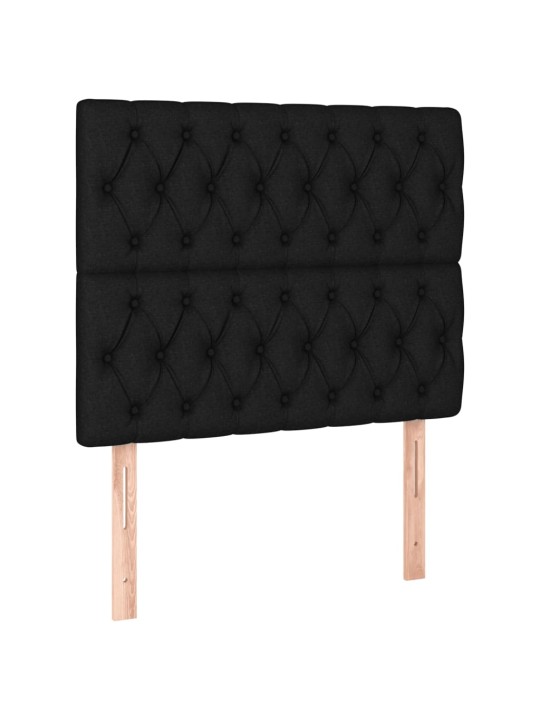 Box spring postel s matrací a LED černá 100x200 cm textil