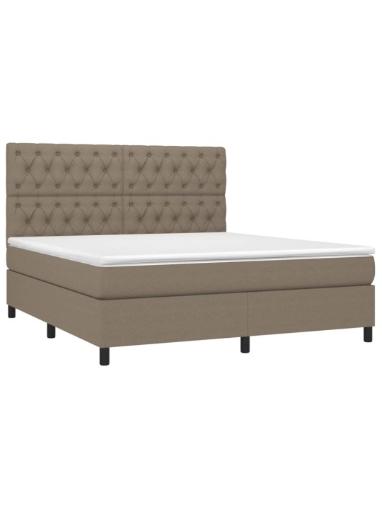 Box spring postel s matrací a led taupe 160x200 cm textil