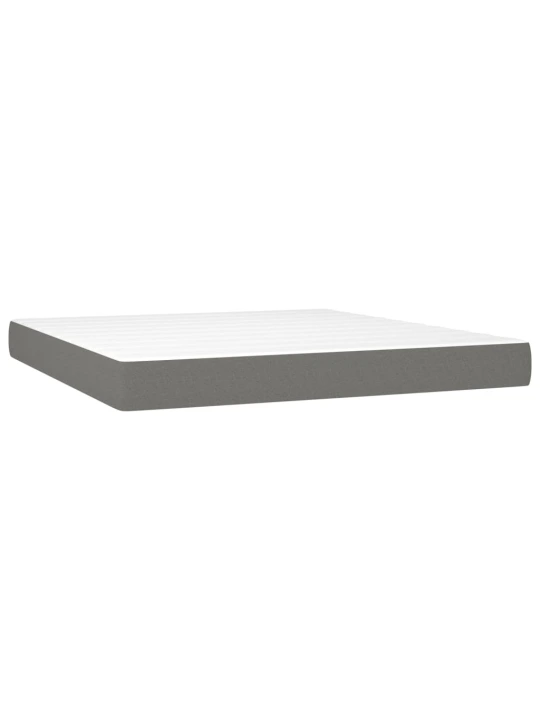 Box spring postel s matrací a LED tmavě šedá 180x200 cm textil