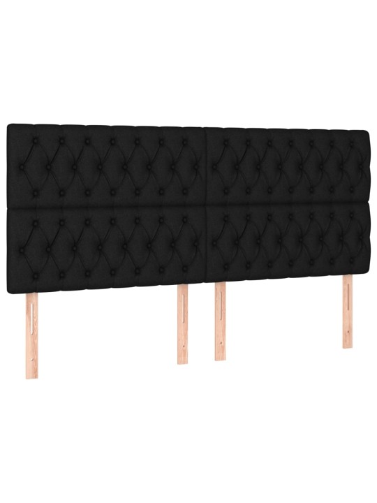 Box spring postel s matrací a LED černá 180x200 cm textil