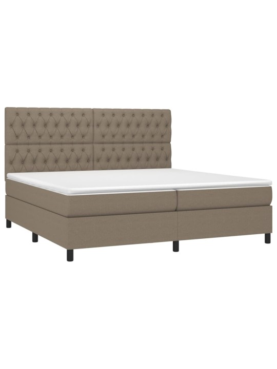 Box spring postel s matrací a led taupe 200x200 cm textil
