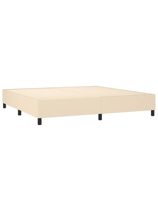 Box spring postel s matrací a led krémová 200x200 cm textil