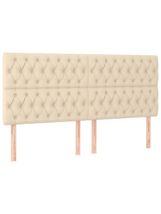 Box spring postel s matrací a led krémová 200x200 cm textil