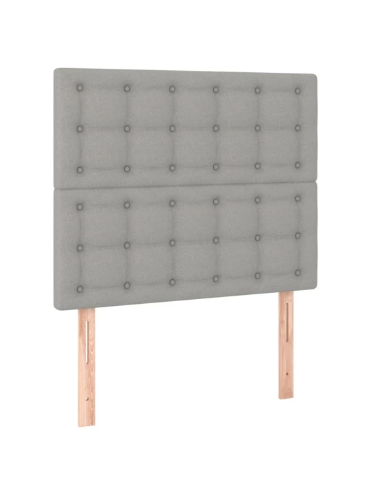 Box spring postel s matrací a LED světle šedá 80x200 cm textil