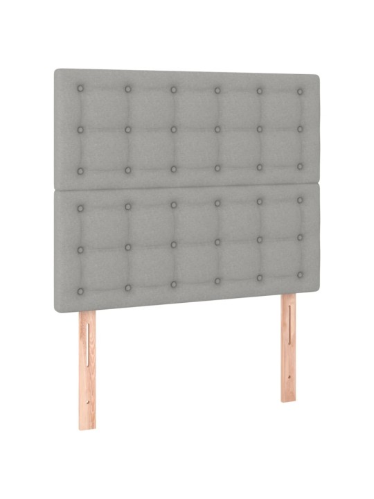 Box spring postel s matrací a LED světle šedá 100x200 cm textil