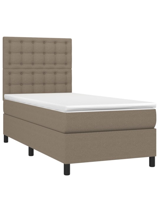 Box spring postel s matrací a LED taupe 100x200 cm textil