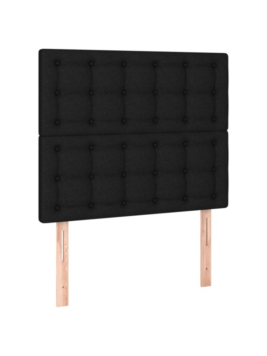 Box spring postel s matrací a LED černá 120 x 200 cm textil