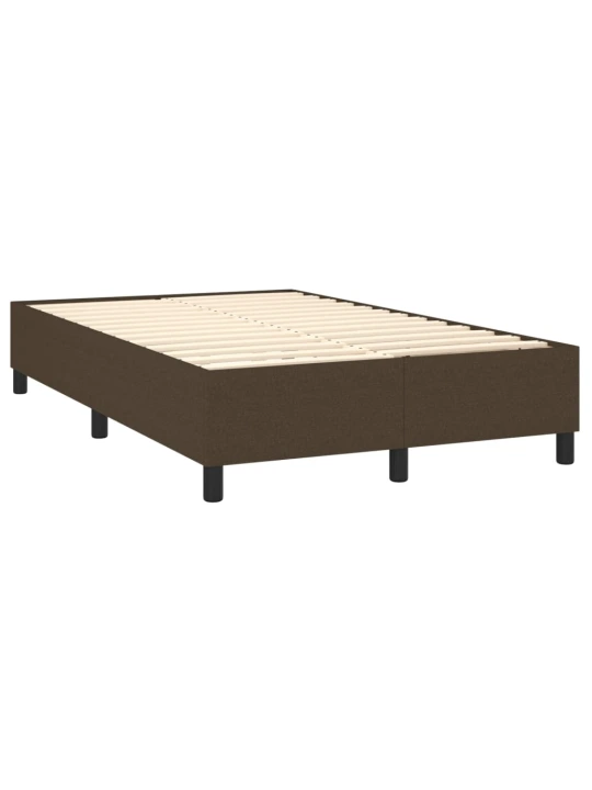 Box spring postel s matrací a led tmavě hnědá 120x200 cm textil