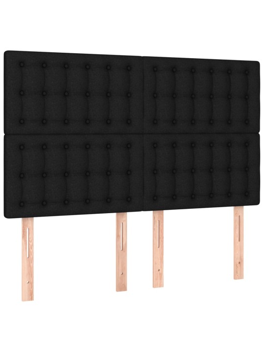 Box spring postel s matrací a LED černá 140x190 cm textil