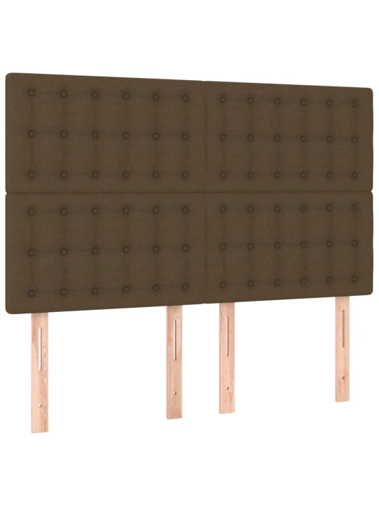 Box spring postel s matrací a led tmavě hnědá 140x190 cm textil