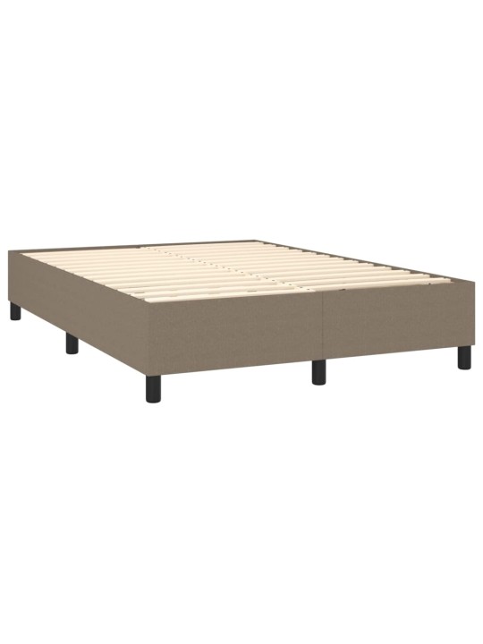 Box spring postel s matrací a LED taupe 140x200 cm textil