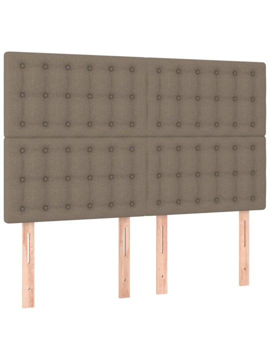 Box spring postel s matrací a LED taupe 140x200 cm textil