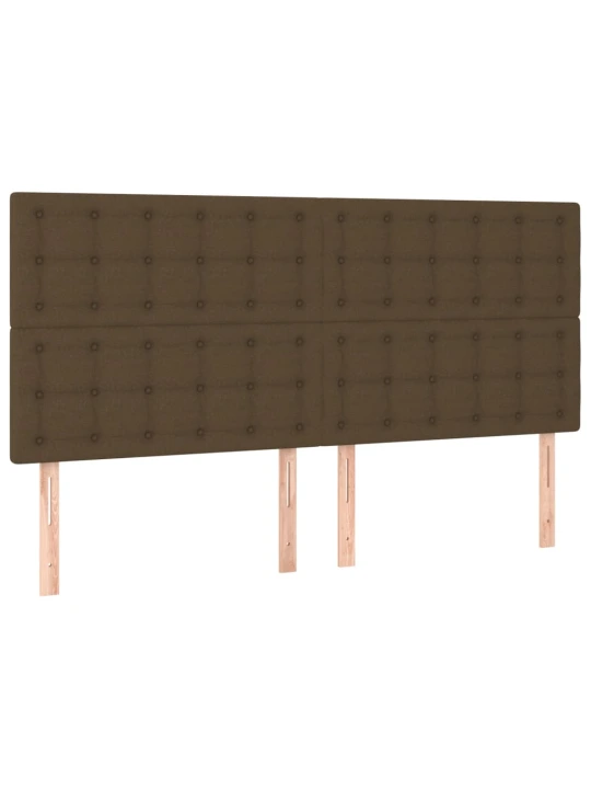 Box spring postel s matrací a led tmavě hnědá 160x200 cm textil