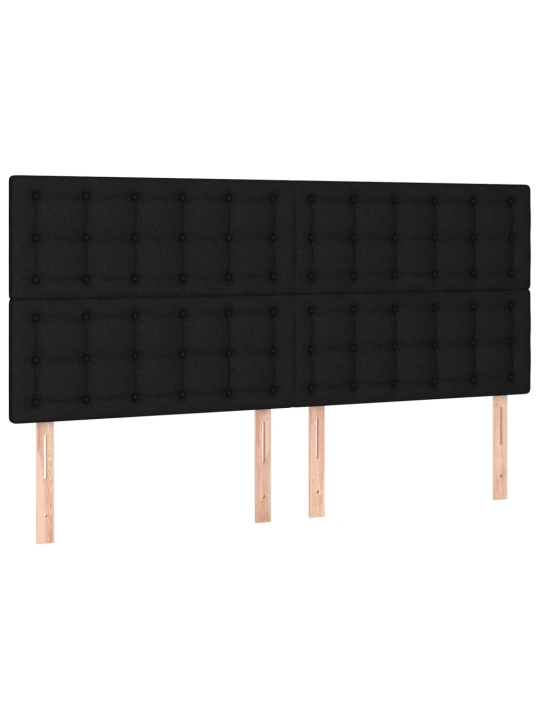 Box spring postel s matrací a LED černá 200x200 cm textil