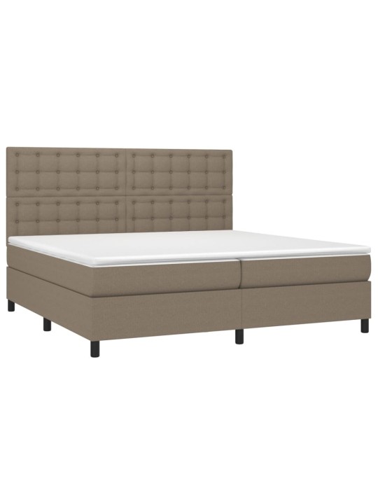 Box spring postel s matrací a led taupe 200x200 cm textil