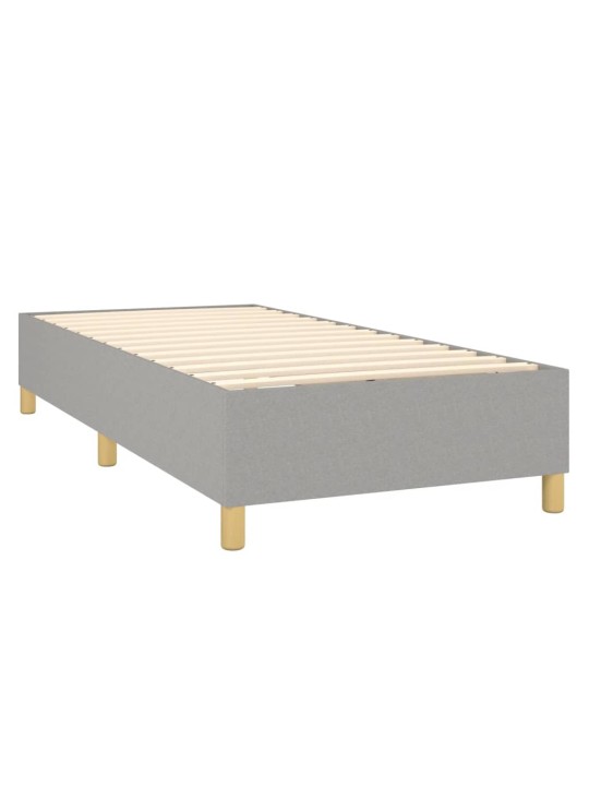 Box spring postel s matrací a LED světle šedá 100x200 cm textil