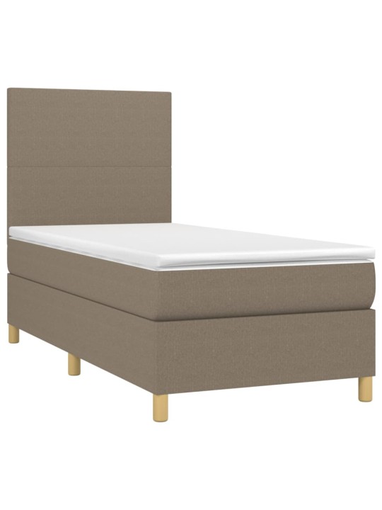 Box spring postel s matrací a LED taupe 100x200 cm textil