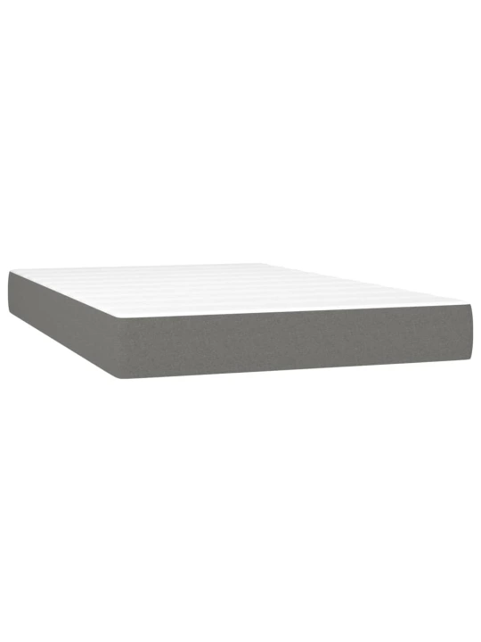 Box spring postel s matrací a LED tmavě šedá 120x200 cm textil