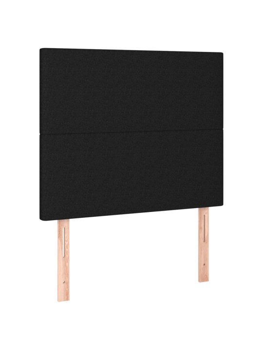 Box spring postel s matrací a LED černá 120 x 200 cm textil