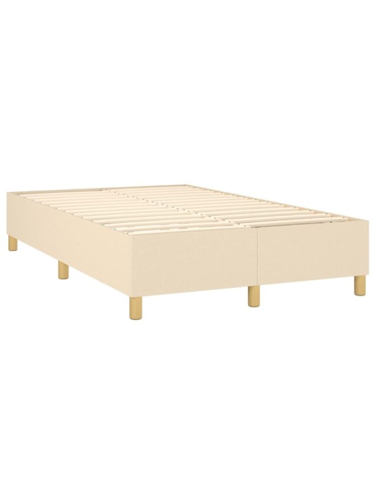 Box spring postel s matrací a led krémová 120 x 200 cm textil