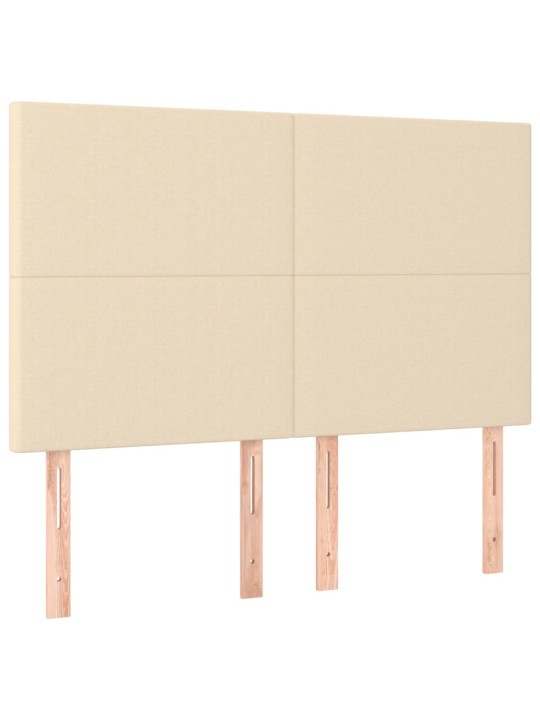 Box spring postel s matrací a led krémová 140x200 cm textil