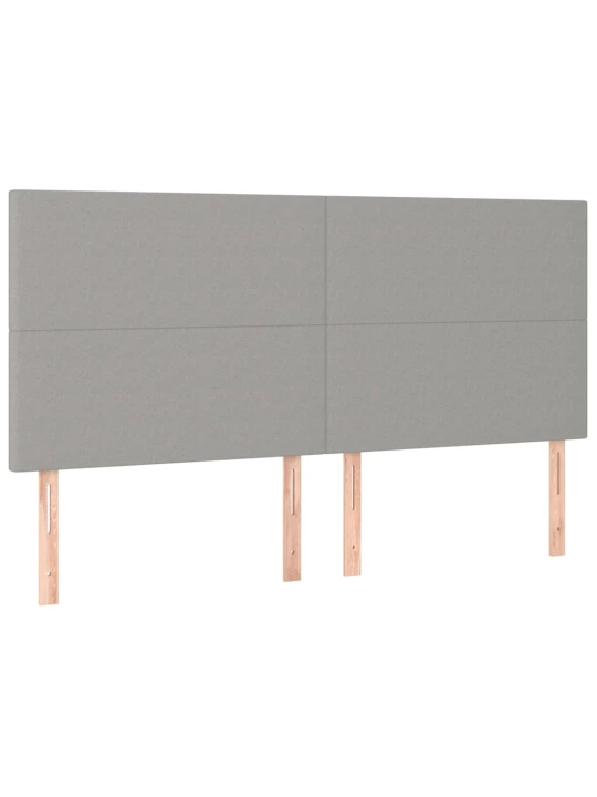 Box spring postel s matrací a LED světle šedá 160x200 cm textil