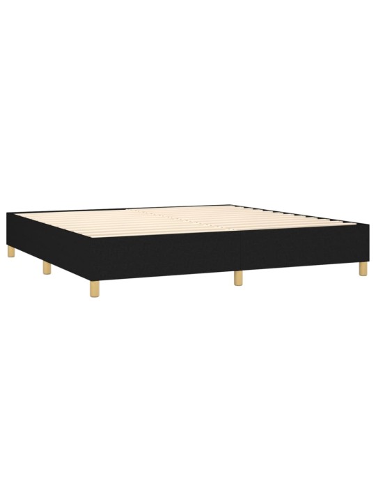 Box spring postel s matrací a LED černá 200x200 cm textil