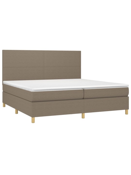 Box spring postel s matrací a led taupe 200x200 cm textil