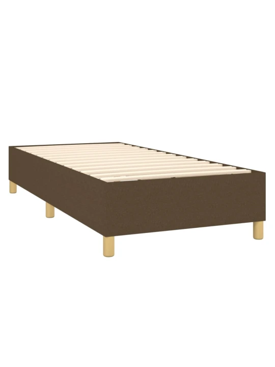 Box spring postel s matrací a LED tmavě hnědá 80x200 cm textil