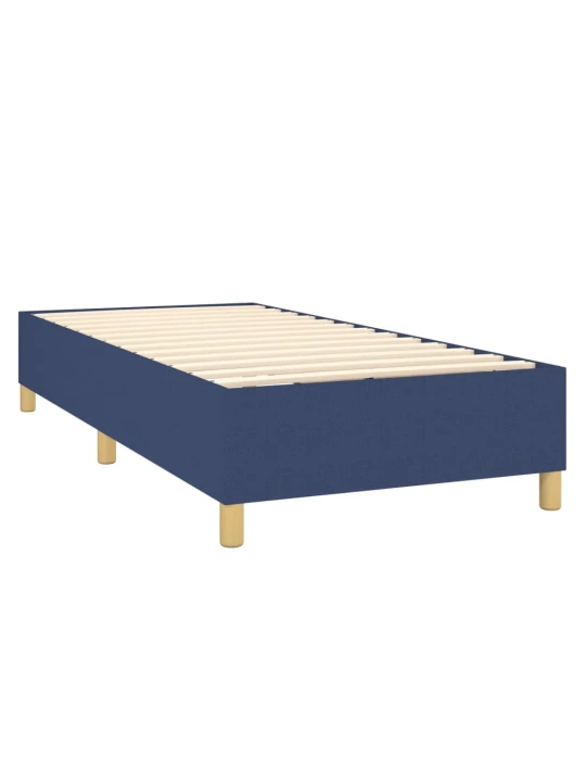 Box spring postel s matrací a LED modrá 80 x 200 cm textil