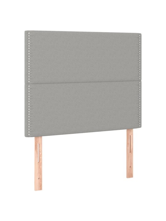 Box spring postel s matrací a LED světle šedá 100x200 cm textil
