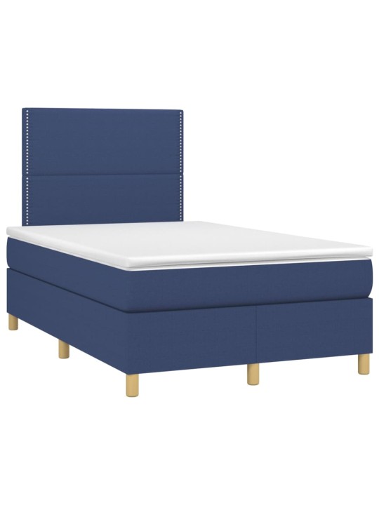 Box spring postel s matrací a LED modrá 120 x 200 cm textil