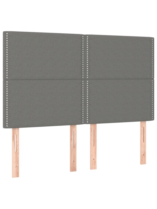 Box spring postel s matrací a LED tmavě šedá 140x190 cm textil