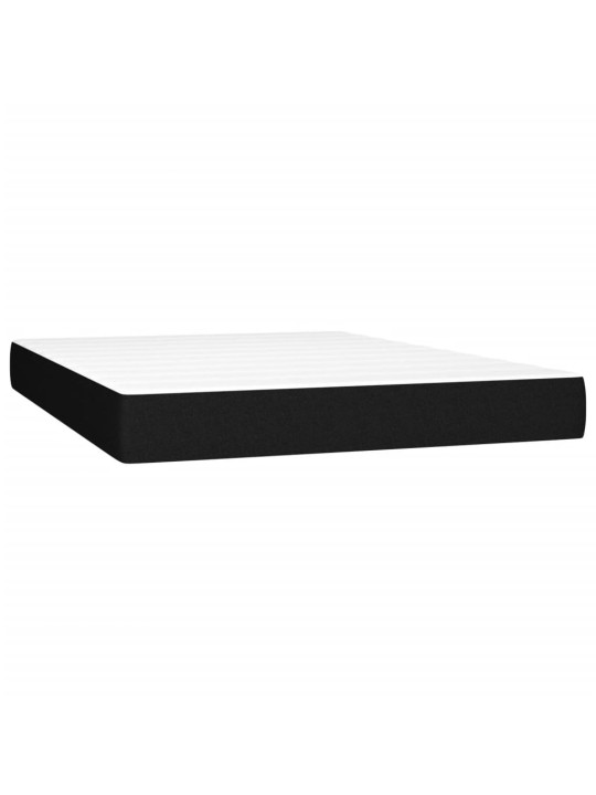 Box spring postel s matrací a LED černá 140x190 cm textil