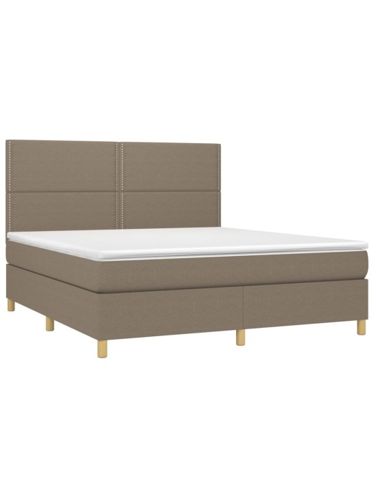 Box spring postel s matrací a led taupe 180x200 cm textil