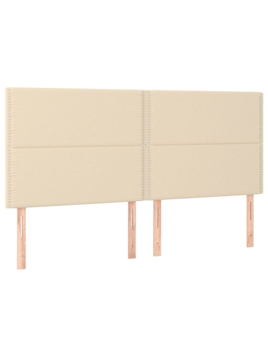 Box spring postel s matrací a LED krémová 180x200 cm textil