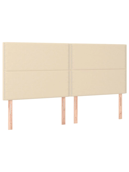 Box spring postel s matrací a LED krémová 180x200 cm textil