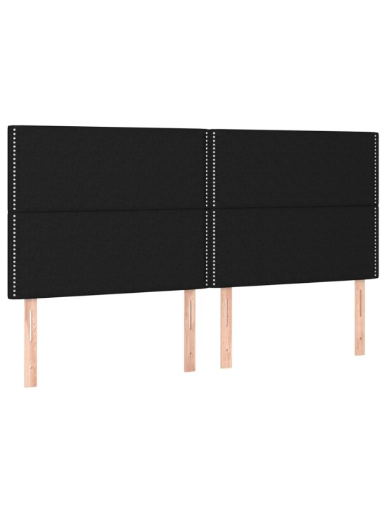 Box spring postel s matrací a LED černá 200x200 cm textil