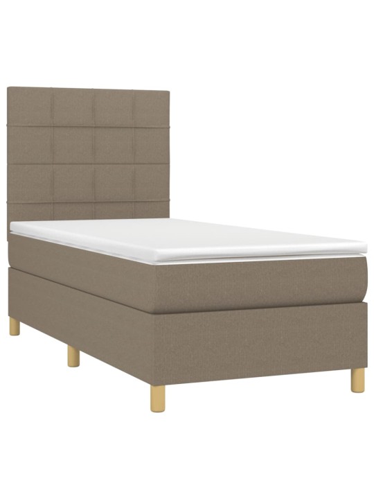 Box spring postel s matrací a LED taupe 90x200 cm textil