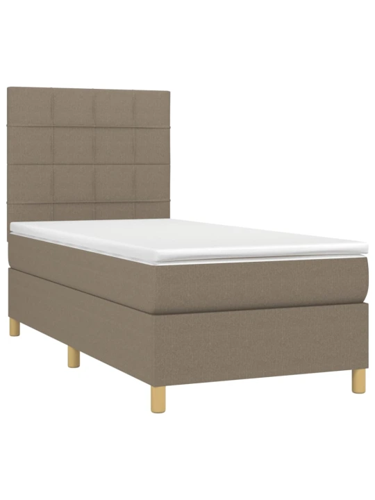 Box spring postel s matrací a LED taupe 90x200 cm textil