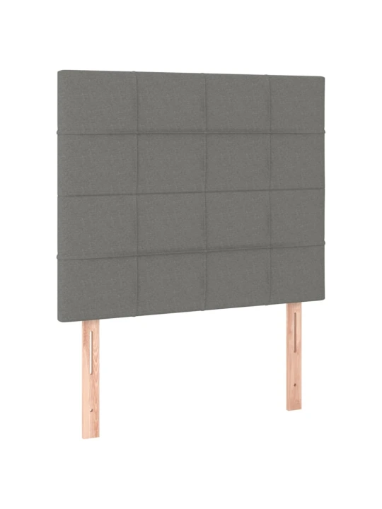 Box spring postel s matrací a LED tmavě šedá 100x200 cm textil