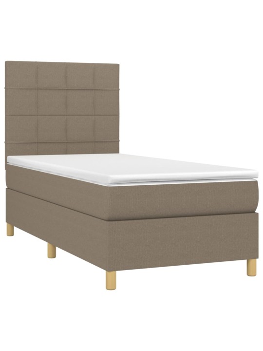Box spring postel s matrací a LED taupe 100x200 cm textil